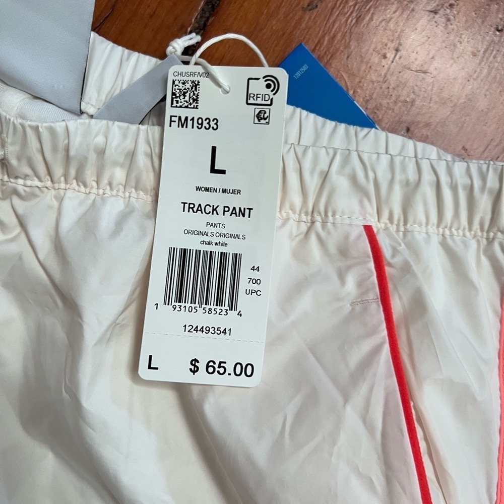 Adidas Originals Recycled Polyester Track Pants In Chalk White NWT - Picture 4 of 5